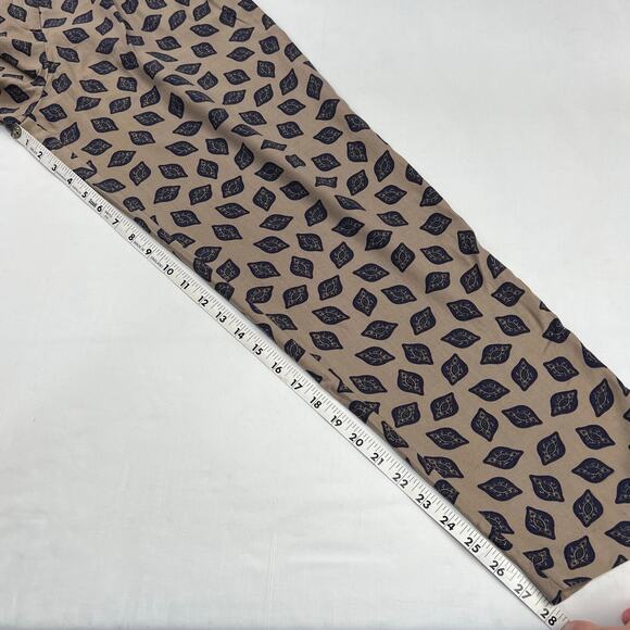 Talbots Vintage Paisley Print AOP Beige & Blue Pants BoHo Style Size 8 Petite - Picture 6 of 9